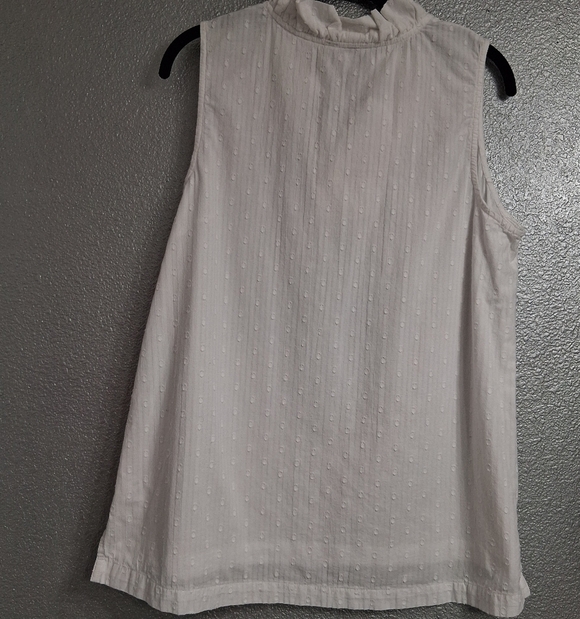 Crown & Ivy Swiss Dot Sleeveless Blouse     Size L - Picture 12 of 14